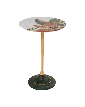 Roselle Stone Inlay Accent Table
