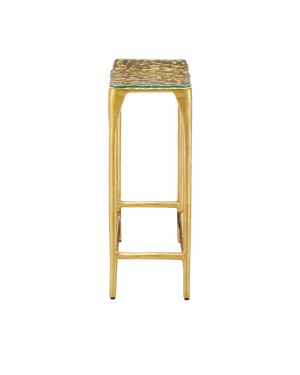 Honeycomb Gold Console Table