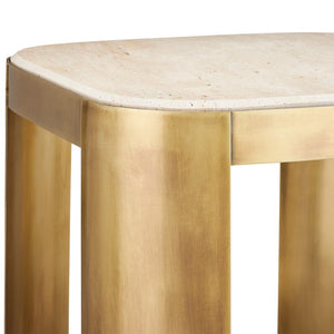 Sev Travertine Accent Table