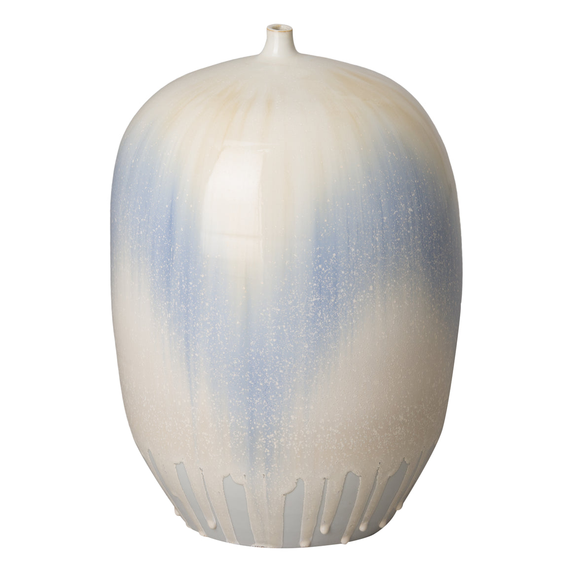 Melon Vase Lg, Falling Rain 9.5X19.5"H
