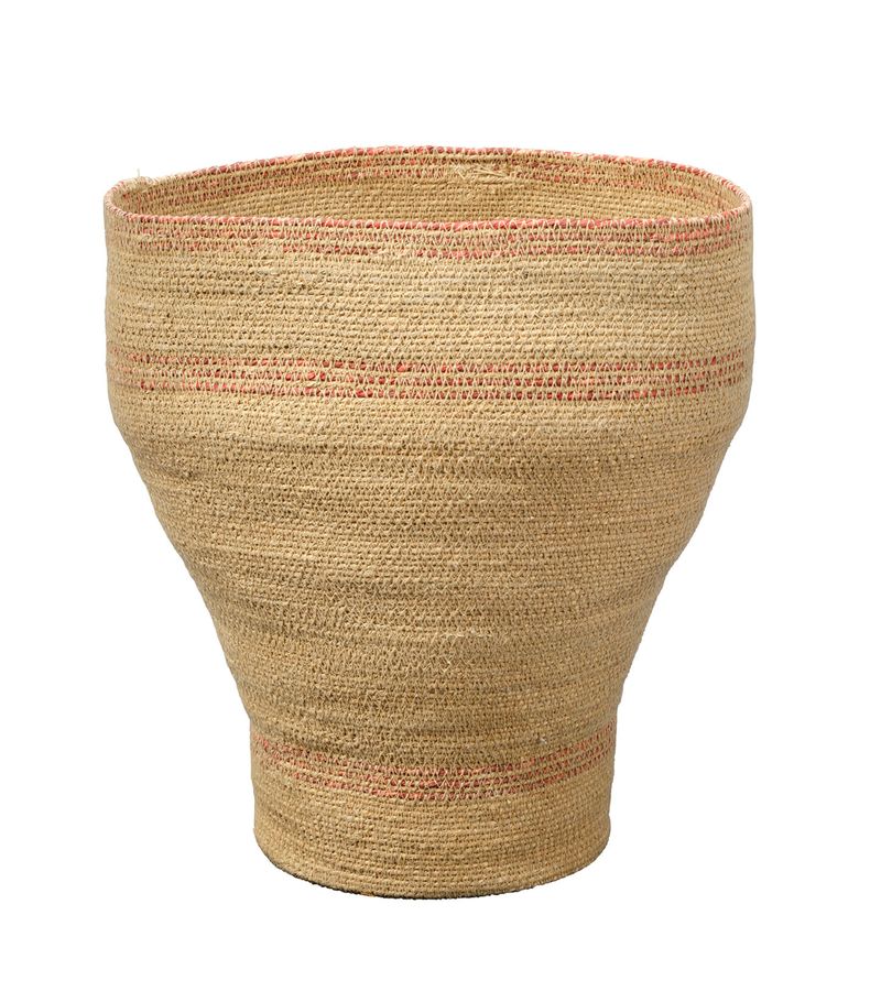 Trophy Basket in Seagrass with Orange Accents