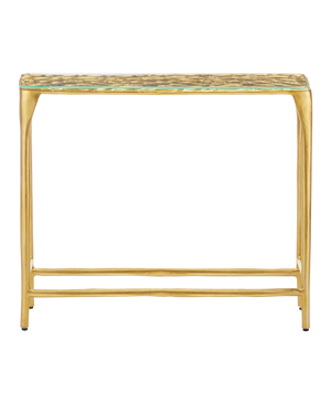 Honeycomb Gold Console Table