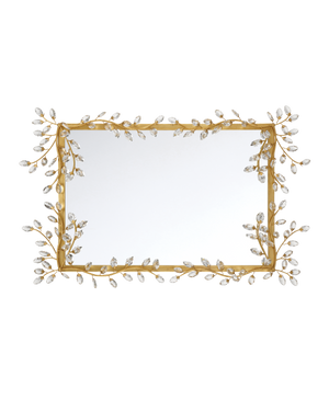 Forget-Me-Not Gold Rectangular Mirror