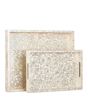 Gerri Dot Mother of Pearl Tray Set of 2