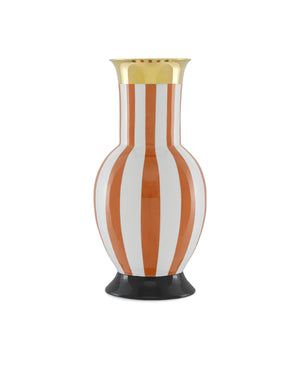 De Luca Large Coral Strip Vase