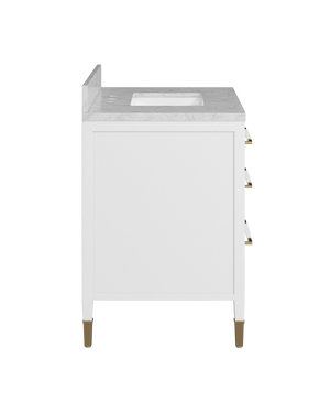 Verona 36" White Vanity with Rectangular Undermount Sink