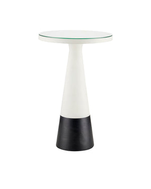 Tondo Black & White Accent Table