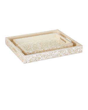 Gerri Dot Mother of Pearl Tray Set of 2