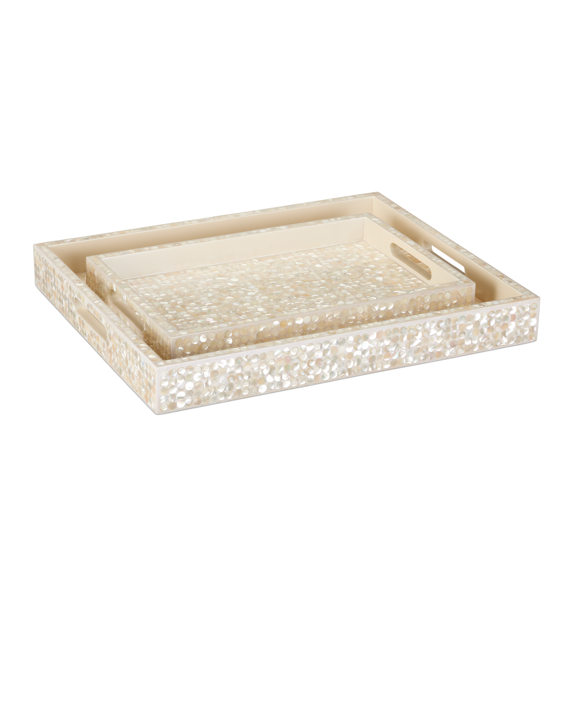Gerri Dot Mother of Pearl Tray Set of 2