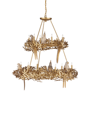 Aviary Gold Two-Tier Chandelier