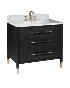 Verona 36" Black Vanity with Rectangular Undermount Sink