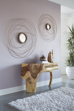Nest Mirror, Chamcha Wood/Wire, Copper, LG
