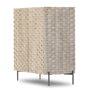 Raffael Bar Cabinet-Carved Stone Wash Mango