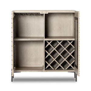 Raffael Bar Cabinet-Carved Stone Wash Mango