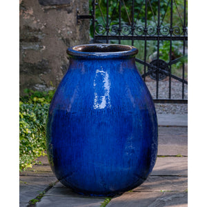 Appia Antica Glazed Jar Planter - Riviera Blue