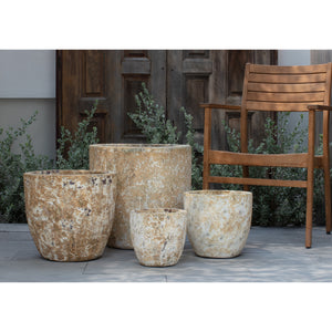 Vicolo Gesso Rustic Glazed Terra Cotta Planters - Set of 4