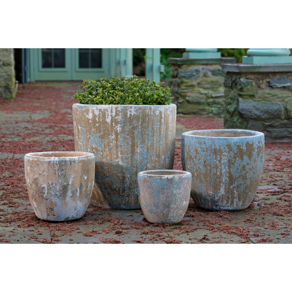 Vicolo Como Rustic Glazed Terra Cotta Planters - Set of 4