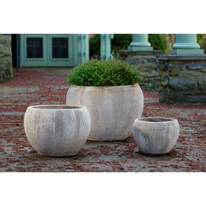 Vicolo Chiaro Rustic Glazed Terra Cotta Planters - Set of 3