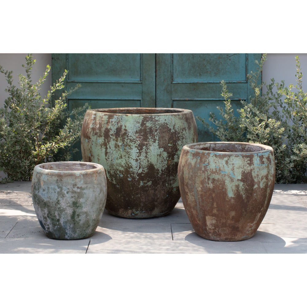 Vicolo Vecchio Glazed Terra Cotta Bullet Planters - Set of 3