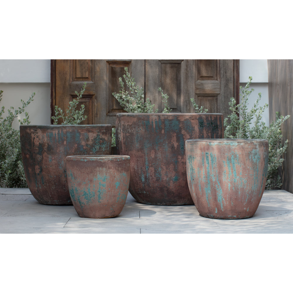 Vicolo Rustico Glazed Terra Cotta Planters - Set of 4