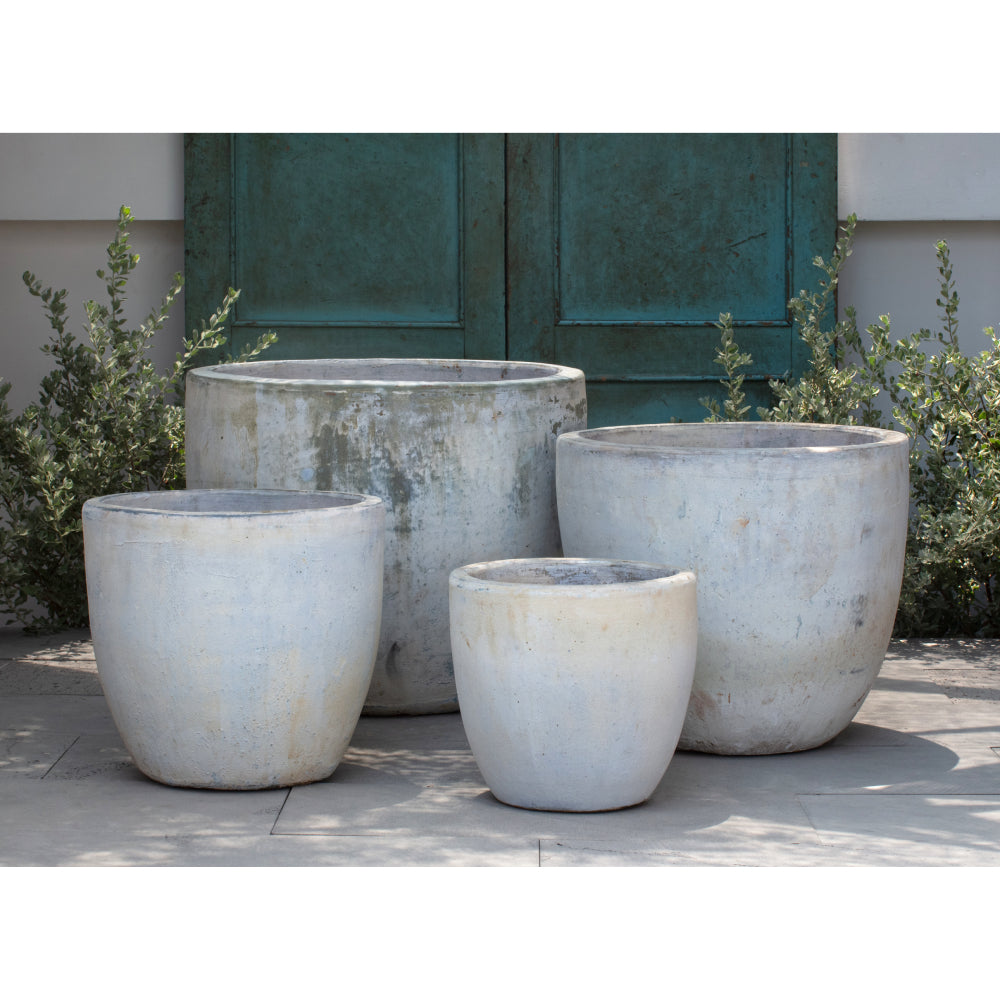 Vicolo Bianco Glazed Terra Cotta Planters - Set of 4