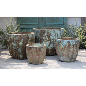Vicolo Vecchio Glazed Terra Cotta Planters - Set of 4