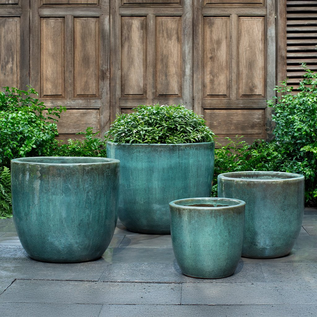 Mendocino Glazed Terra Cotta Planters - Set of 4