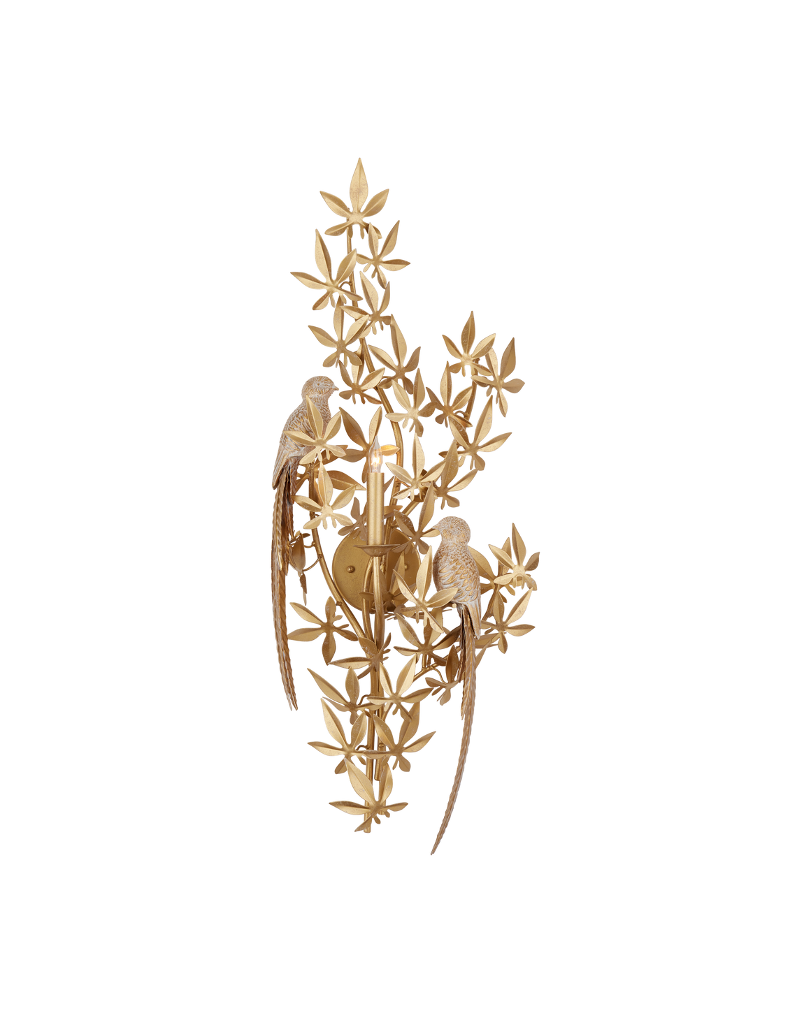 Aviary Gold Wall Sconce, Left