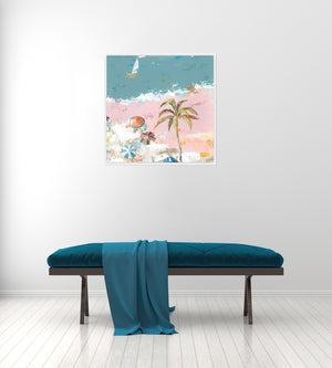 Bubblegum Beach IV by Bella Lane - 36" x 36" Framed