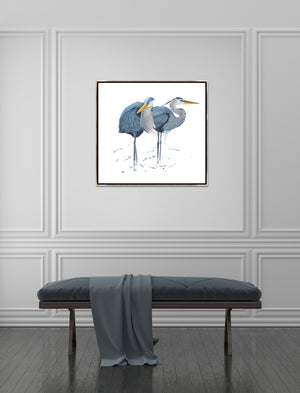 Herons at Dawn by Fern Cassidy - 32" x 30" Framed