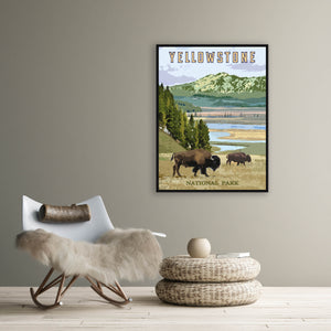 National Park-Yellowstone by Mark Chandon - 36" x 48" Framed