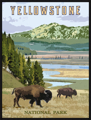 National Park-Yellowstone by Mark Chandon - 36" x 48" Framed