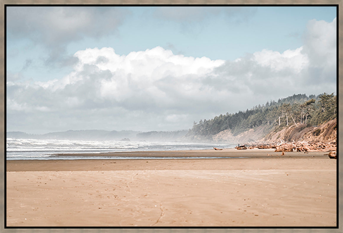 Cloudy Beach Day by Adam Mowery - 45" x 30" Framed