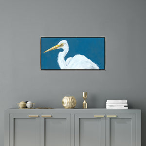 White Heron I by Wendy Kleine - 48" x 24" Framed