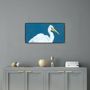 White Heron II by Wendy Kleine - 48" x 24" Framed
