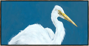 White Heron II by Wendy Kleine - 48" x 24" Framed