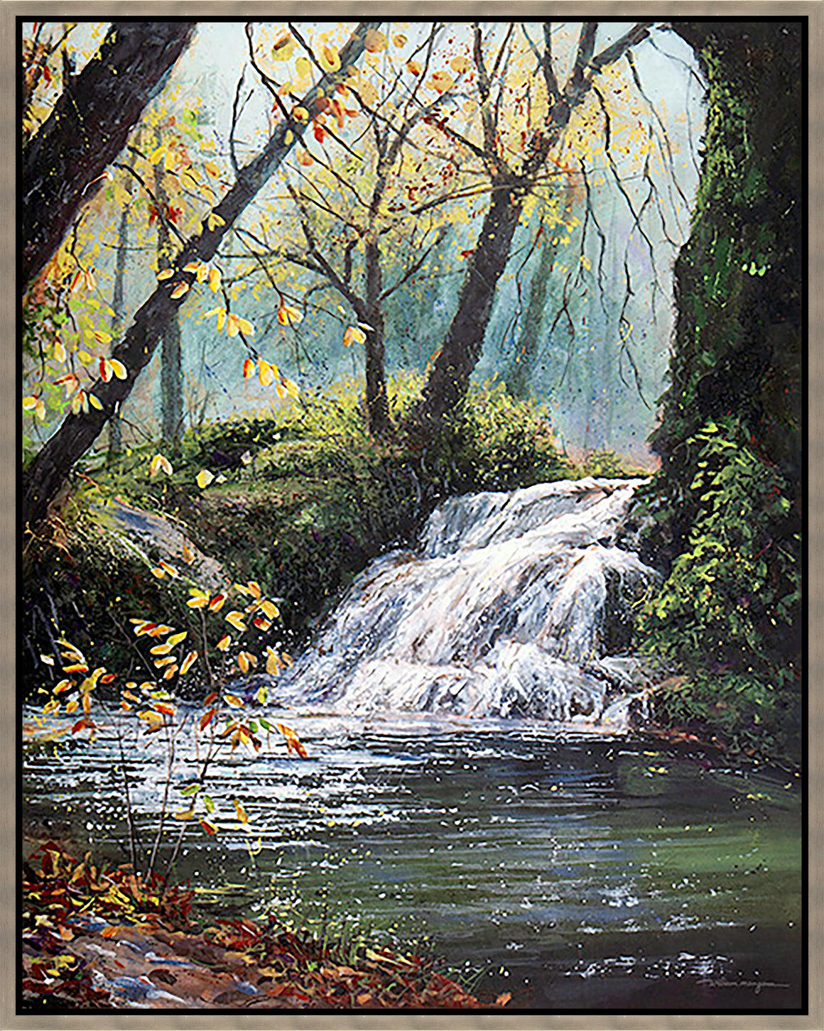 Small Falls by William Mangum - 30" x 38" Framed
