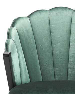 Janelle Black Chair - Velluto Viridian