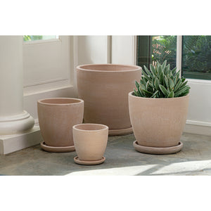 Shell Glazed Terra Cotta Bullet Planters - Set of 4