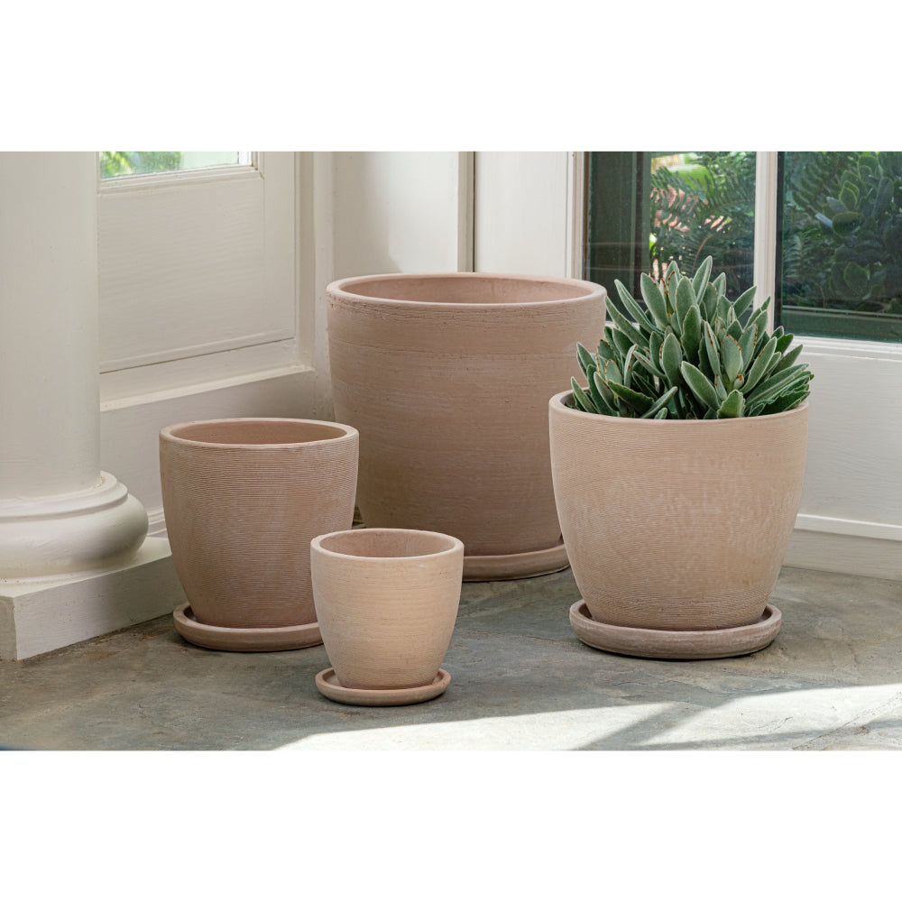 Shell Glazed Terra Cotta Bullet Planters - Set of 4