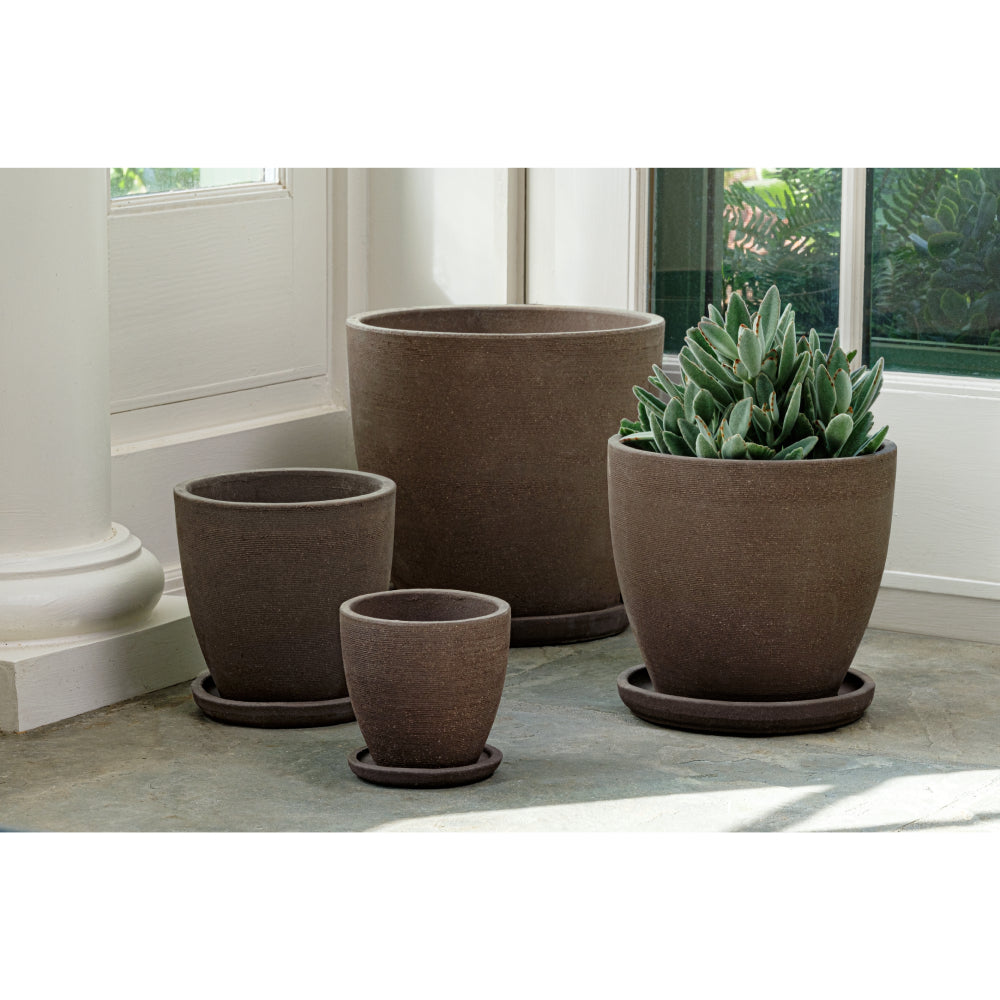 Carob Glazed Terra Cotta Bullet Planters - Set of 4