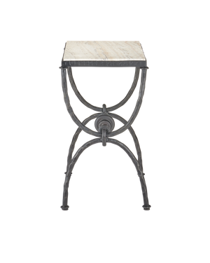 Agora White Travertine Side Table