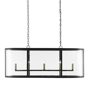 Argand Black Oval Chandelier
