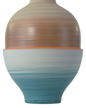 Happy 80's Gray, Beige, Orange & Blue Vase Set of 3
