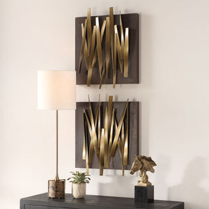 Uttermost Crosshatch Metal Wall Decor Set/2