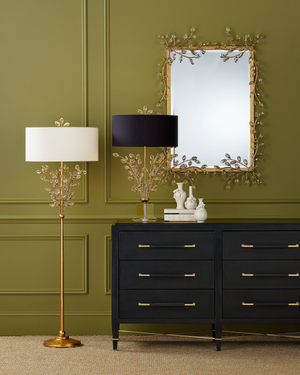 Forget-Me-Not Gold Rectangular Mirror
