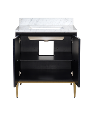 Kallista 30" Blue Vanity with Rectangular Undermount Sink