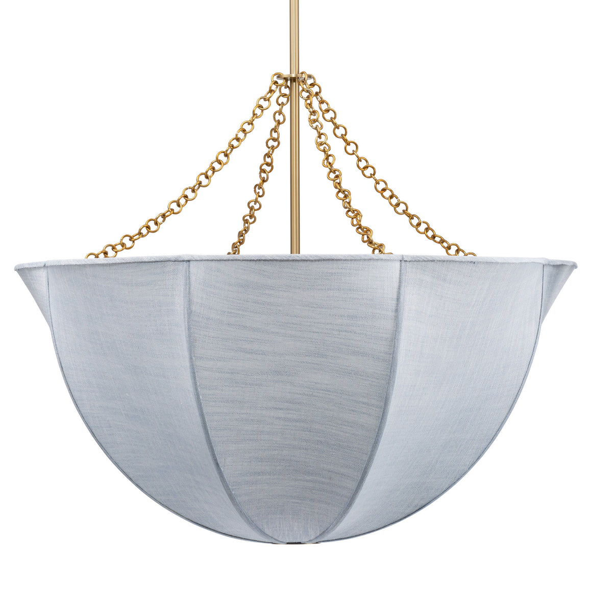 Aire Chandelier, Large Pale Blue Linen