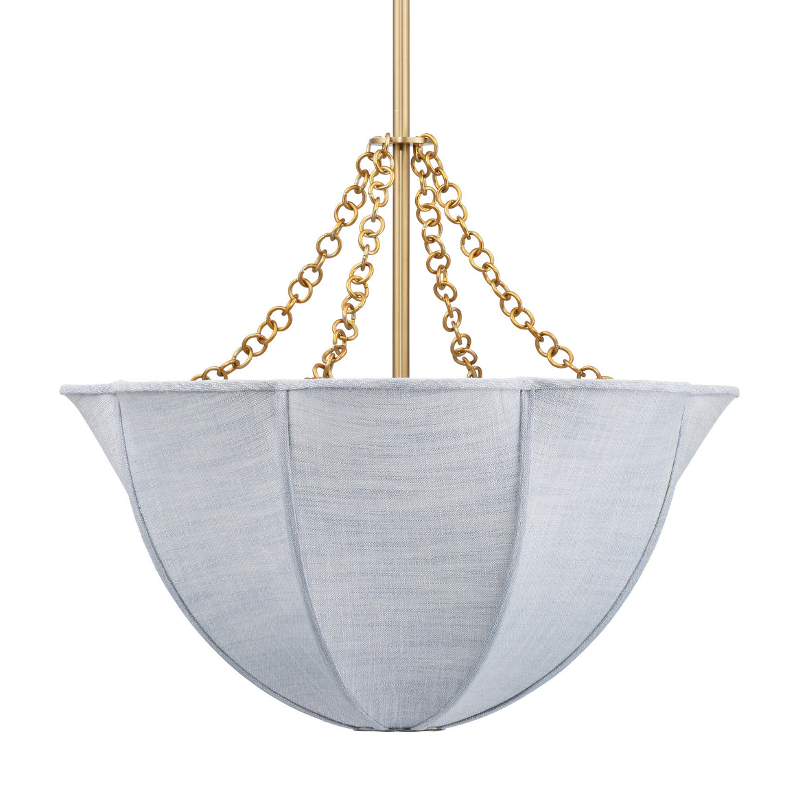 Aire Chandelier, Small Pale Blue Linen