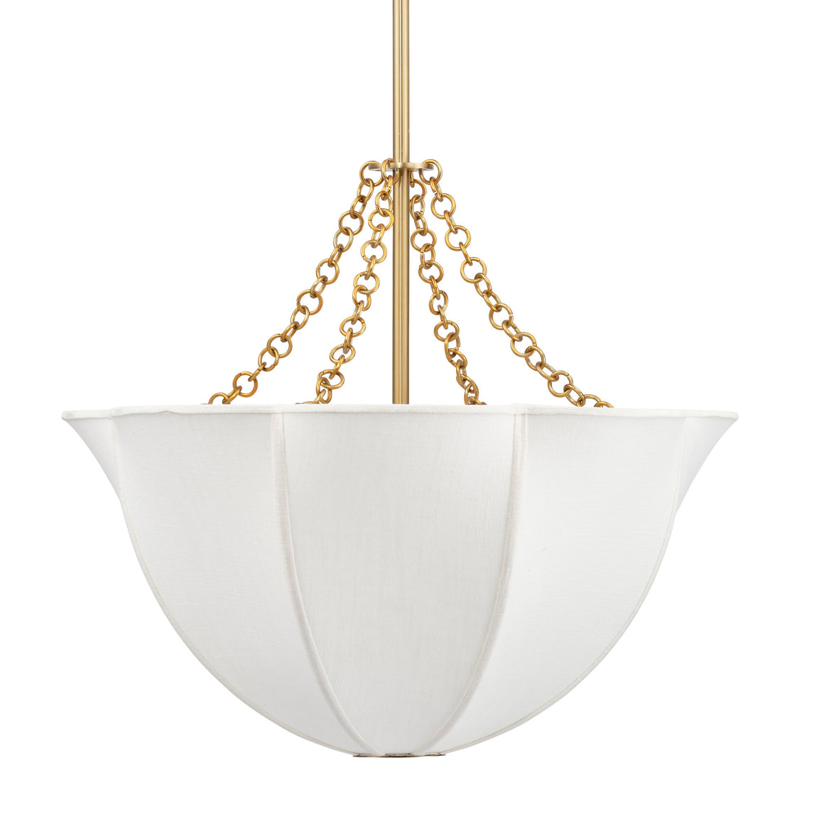 Aire Chandelier, Small Off-White Linen